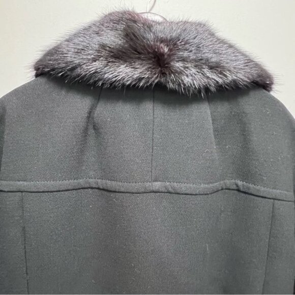 Vintage Pennington’s Pennylane Black Wool Coat Fur Collar - Picture 9 of 16